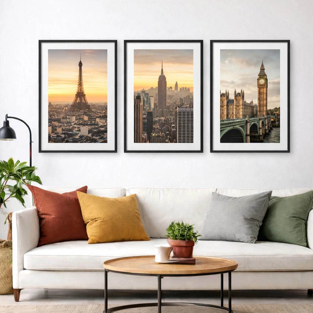 3pcs 30x40 50x70cm Picture Frames Aluminum Modern Photo Frame Black With Mat For Wall Art Mounting Canvas Print Home Decor