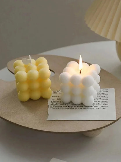 1pc Creative Ball-Shaped Soy Wax Magic Cube Aromatherapy Candle, Gift, Handmade Decorative Object