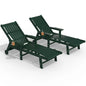 Patio Chaise Lounge Chair Set of 2, Oversized Lounge Chair Outdoor with 5 Positions, HDPE, Patio Lounge Chair