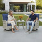 Compact 3-Piece Patio Furniture Set: Swivel Rocking Chairs with Wicker and Glass Table for Outdoor Spaces