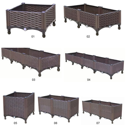 Elevated Garden Box with Drainage Plug Outdoor Raised Garden Bed for Vegetables or Flowers