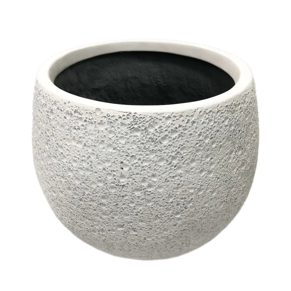Durable 13 Inch Resin Moon Planter Weatherproof Outdoor Decor with Drainage Holes Unique Round Garden Planter