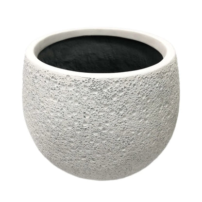Durable 13 Inch Resin Moon Planter Weatherproof Outdoor Decor with Drainage Holes Unique Round Garden Planter