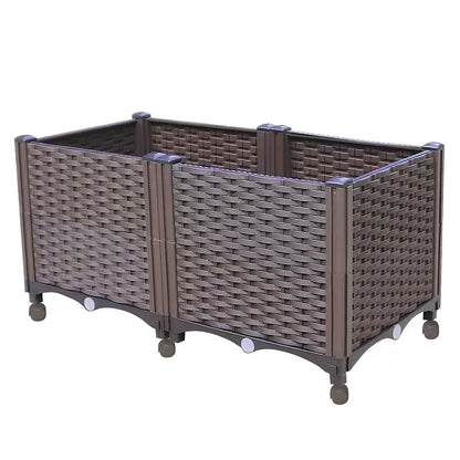 Elevated Garden Box with Drainage Plug Outdoor Raised Garden Bed for Vegetables or Flowers