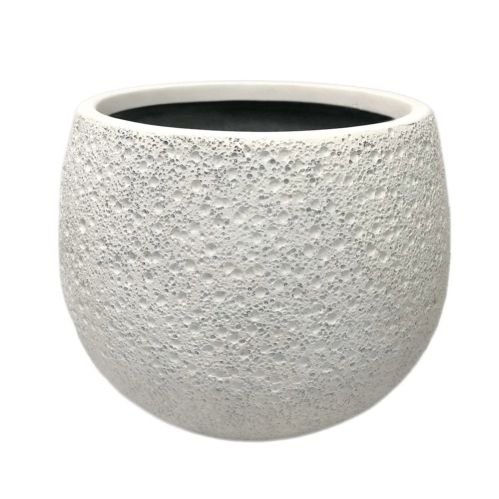 Durable 13 Inch Resin Moon Planter Weatherproof Outdoor Decor with Drainage Holes Unique Round Garden Planter
