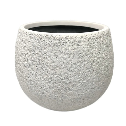 Durable 13 Inch Resin Moon Planter Weatherproof Outdoor Decor with Drainage Holes Unique Round Garden Planter