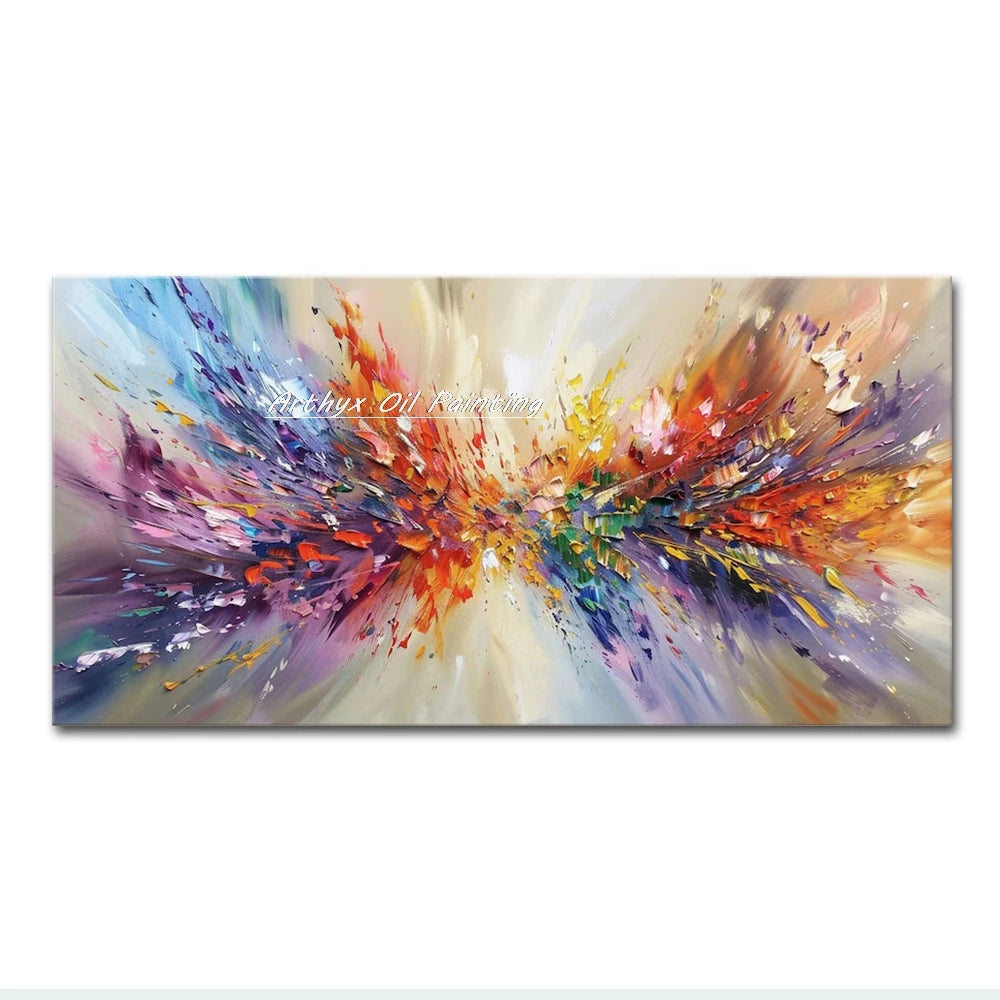 Arthyx, Hand Painted Abstract Seascape Oil Paintings On Canvas, Modern Texture Art Poster, Large Wall Picture, Home Decor