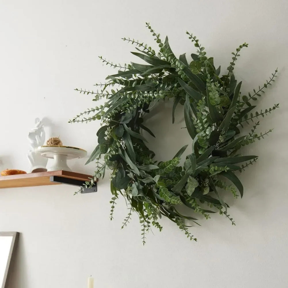 23.62in Artificial Eucalyptus Wreath For Front Door