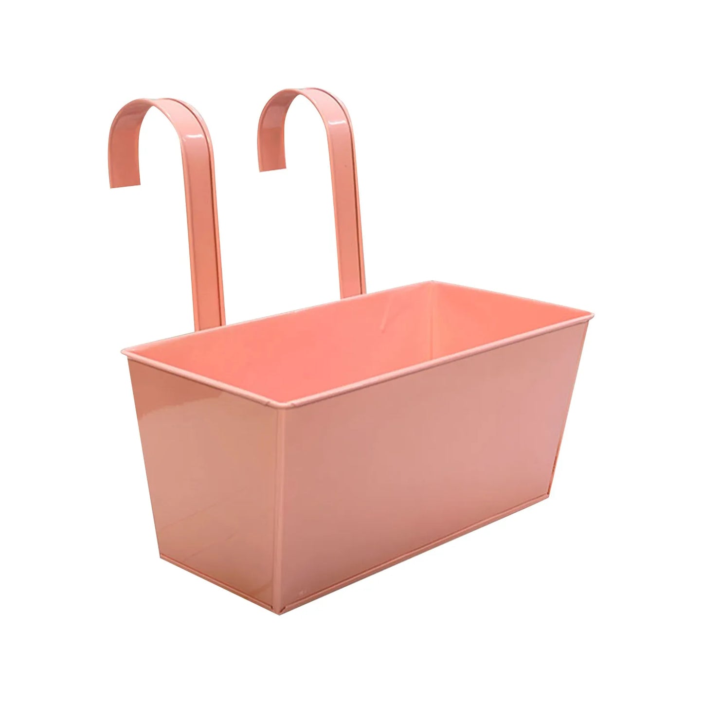 Outdoor Plants, Planter Black Metal Iron Hanging Flower Pots for Decks, Railings, Fence or Wall Mount Window Box