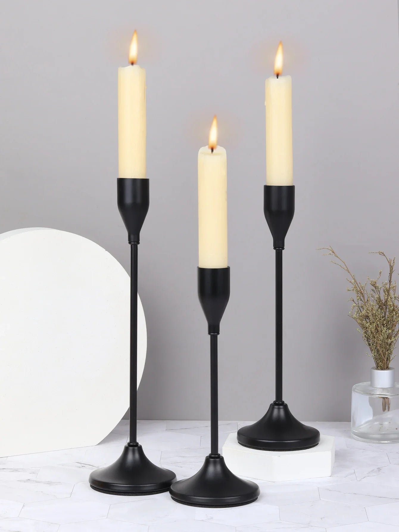3Pcs/Set Metal Candle Holders