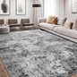 9x12 Soft Modern Abstract Area Rug - Low Pile Washable, Grey