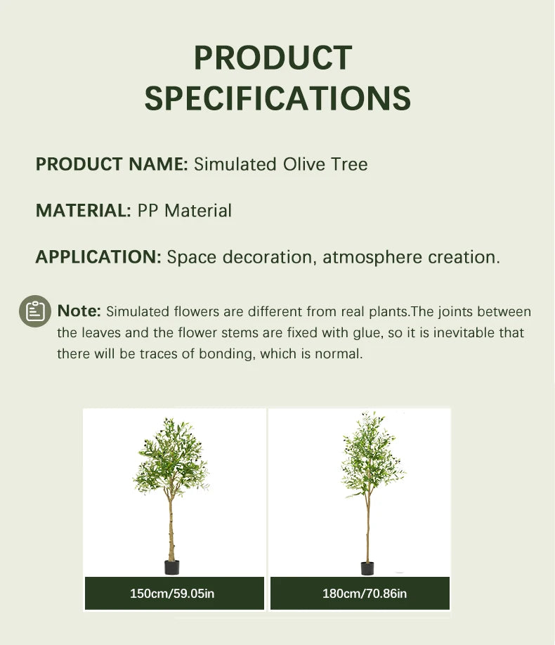 Artificial Olive Tree 120/150/180cm, Artificial Decorative Plants With Fruit For Home Garden Decor