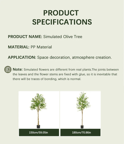 Artificial Olive Tree 120/150/180cm, Artificial Decorative Plants With Fruit For Home Garden Decor
