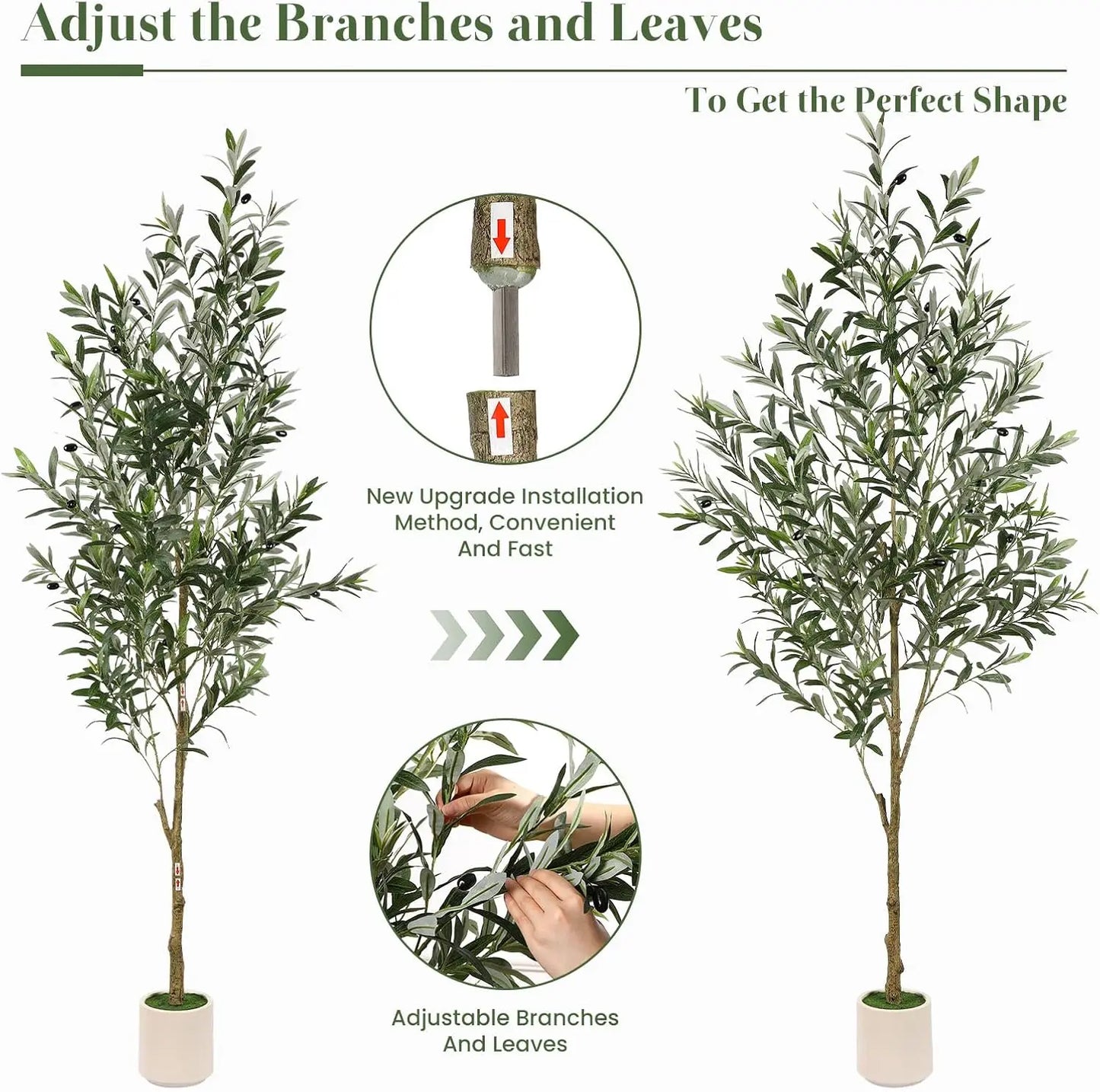 6FT Artificial Olive Tree with Lifelike Fruits, Silk Plant in White Planter for Home Decor