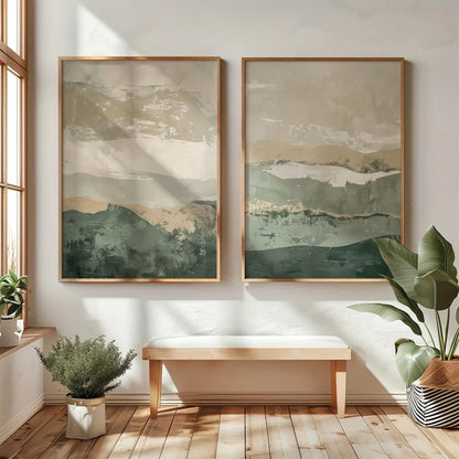 2pcs/set Wabi Sabi Mountains Abstract Canvas Print Modern Minimalist Art Home Decor Wall Art
