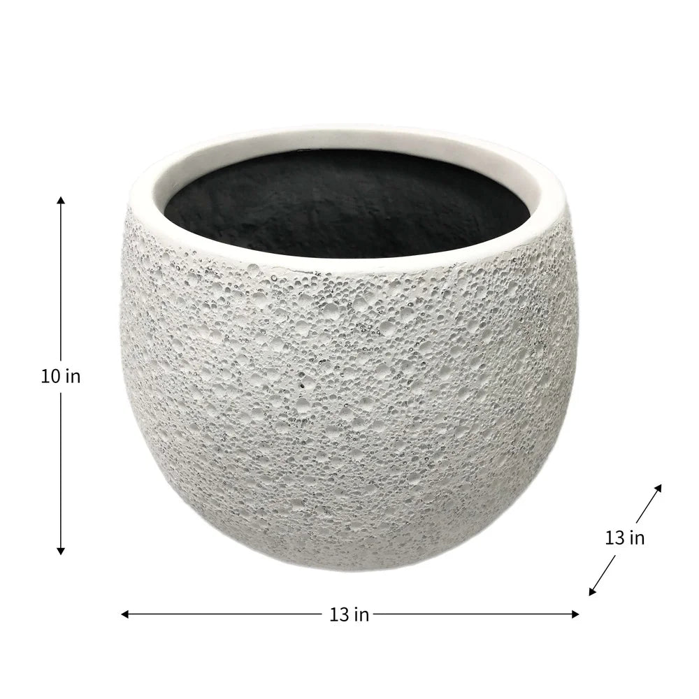Durable 13 Inch Resin Moon Planter Weatherproof Outdoor Decor with Drainage Holes Unique Round Garden Planter