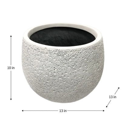 Durable 13 Inch Resin Moon Planter Weatherproof Outdoor Decor with Drainage Holes Unique Round Garden Planter