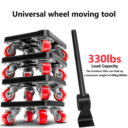 Heavy Duty Furniture Lift Mobile Tool Kit with 4 Wheels 330 lbs 360° Swivel Furniture Mobile Trolley for Appliance Sofa Handling