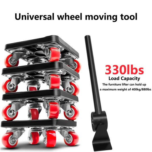 Heavy Duty Furniture Lift Mobile Tool Kit with 4 Wheels 330 lbs 360° Swivel Furniture Mobile Trolley for Appliance Sofa Handling
