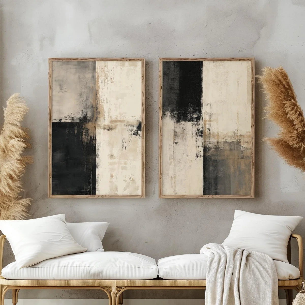 2pcs/set Wabi Sabi Mountains Abstract Canvas Print Modern Minimalist Art Home Decor Wall Art