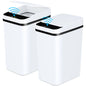 2 Pack 12L Bathroom Automatic Trash Cans, Touchless Motion Sensor Slim with Lid for Bathroom Bedroom Living Room Office White