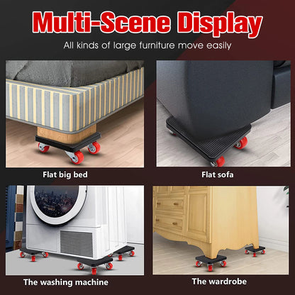 Heavy Duty Furniture Lift Mobile Tool Kit with 4 Wheels 330 lbs 360° Swivel Furniture Mobile Trolley for Appliance Sofa Handling