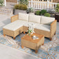 Small Patio Furniture Set, 3 Pieces Wicker Outdoor Sectional Set,  Rattan Conversation Set