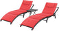 Lounge Chairs for Outside 3 Pieces Patio Adjustable Chaise Lounge Outdoor Wicker
