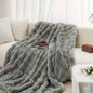 Bubble Fleece Blanket for Couch, Faux Rabbit Fur Throw, Soft Cozy Fluffy Decorative Blanket