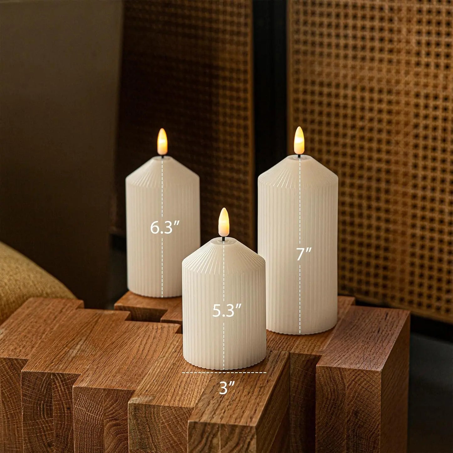 3-Pack Flameless LED Candles with Remote & Timer, Real Wax Flickering Pillar Candles for Home Decor