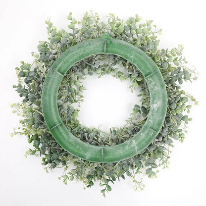 Faux Wreath for Front Door House Decor Green Leaf Garland