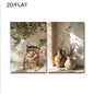 2pcs/set Neutral Olive Tree Shadow Vase Canvas Print Poster Botanical Landscape Art Print Home Decor