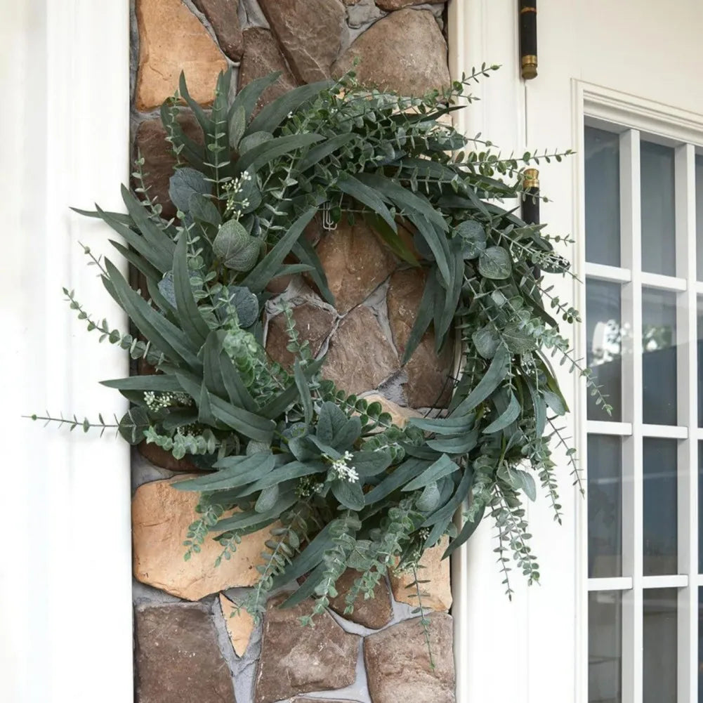 23.62in Artificial Eucalyptus Wreath For Front Door
