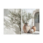 2pcs/set Neutral Olive Tree Shadow Vase Canvas Print Poster Botanical Landscape Art Print Home Decor