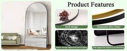 198 x 96cm Oversized Full Length Mirror with Stand, Floor Mirror, Extra Large