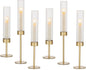 Set of 6 Tall Hurricane Candle Holders with Glass for Decor,  Centerpiece