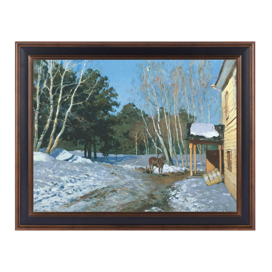 Isaac Levitan Framed Canvas Wall Art–Serene Lake & Countryside Landscape Painting, Classic Nature Home Decor