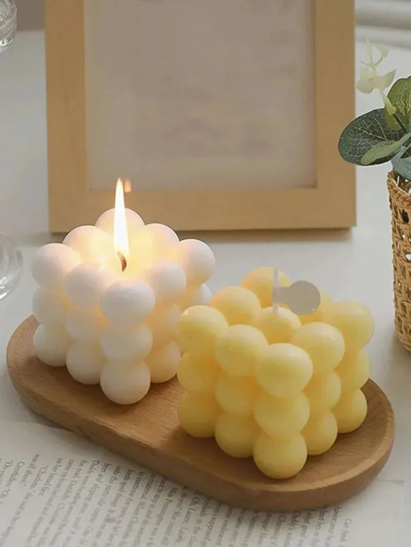 1pc Creative Ball-Shaped Soy Wax Magic Cube Aromatherapy Candle, Gift, Handmade Decorative Object