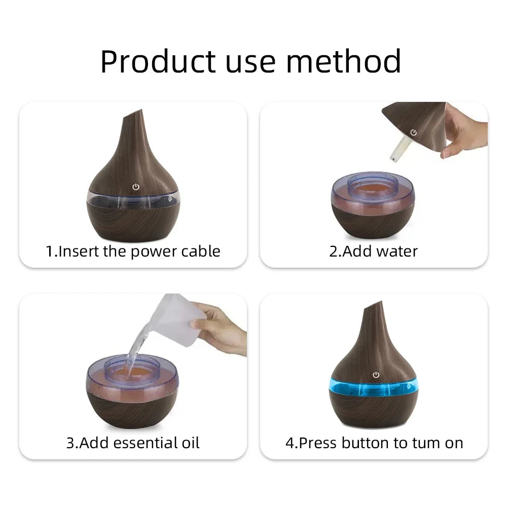 Multi Functional 300ml Humidifier Diffuser Combo  Relieve Dry Air for Better Sleep & Work