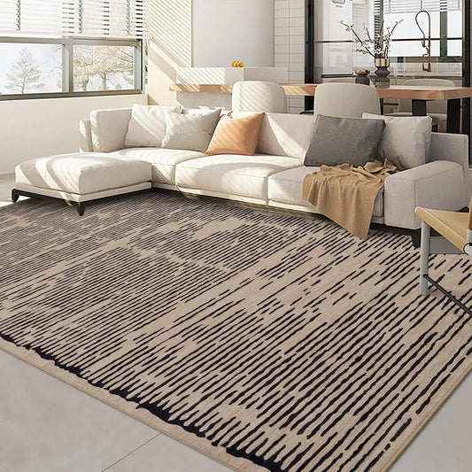 Rugs for Living Room Washable Modern Stripe Carpet Non Slip Soft Rug, Low Pile Area Rug