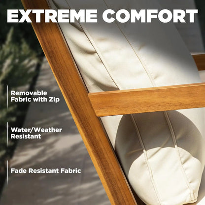 Rocking Chairs Design Heavy Duty 400lbs Capacity Wood Patio Bistro Set 3 Piece Outdoor