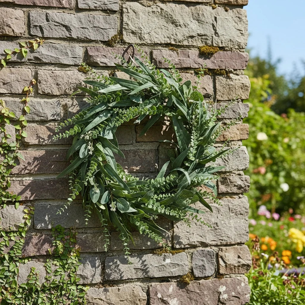 23.62in Artificial Eucalyptus Wreath For Front Door