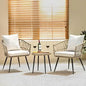 Rocking Chairs Design Heavy Duty 400lbs Capacity Wood Patio Bistro Set 3 Piece Outdoor