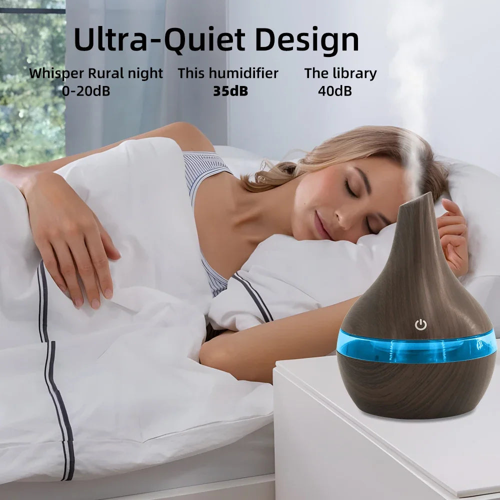 Multi Functional 300ml Humidifier Diffuser Combo  Relieve Dry Air for Better Sleep & Work