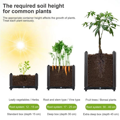 Elevated Garden Box with Drainage Plug Outdoor Raised Garden Bed for Vegetables or Flowers