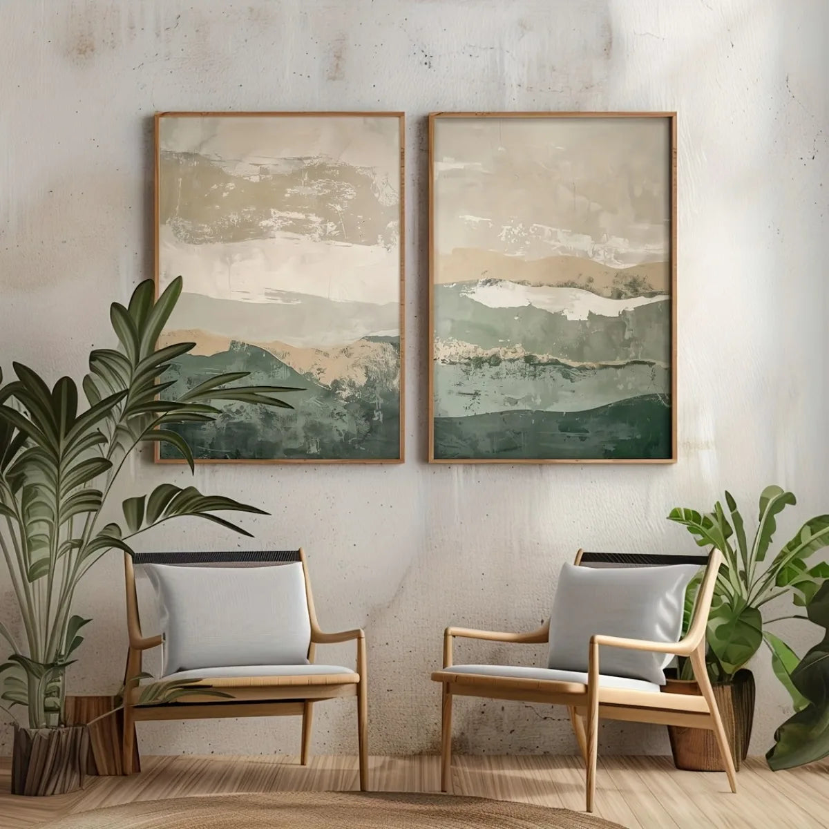 2pcs/set Wabi Sabi Mountains Abstract Canvas Print Modern Minimalist Art Home Decor Wall Art