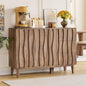Fluted Buffet Cabinet with Storage, 47.2" Sideboard Cabinet with 3 Drawers and 2 Doors, Adjustable Shelf
