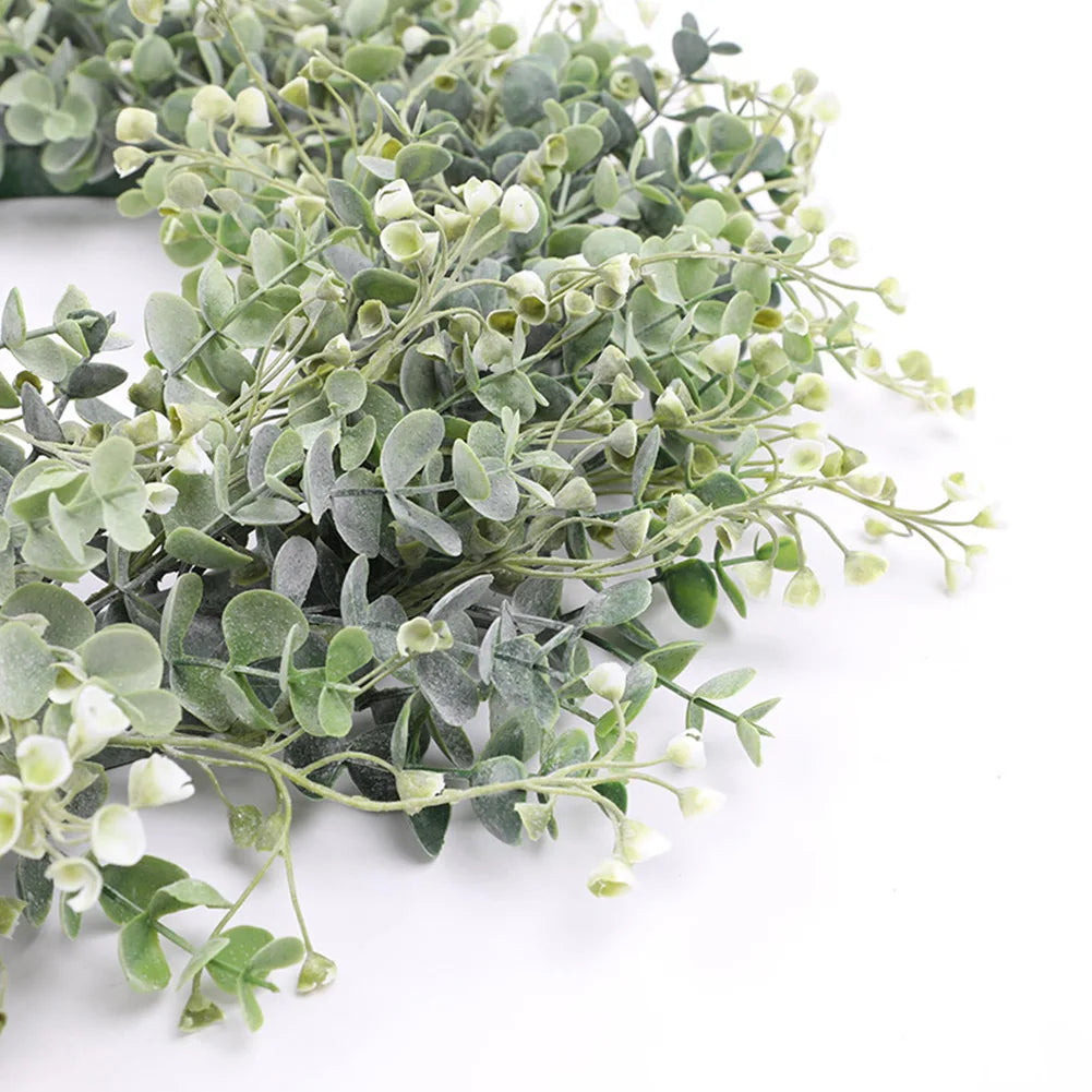 Faux Wreath for Front Door House Decor Green Leaf Garland
