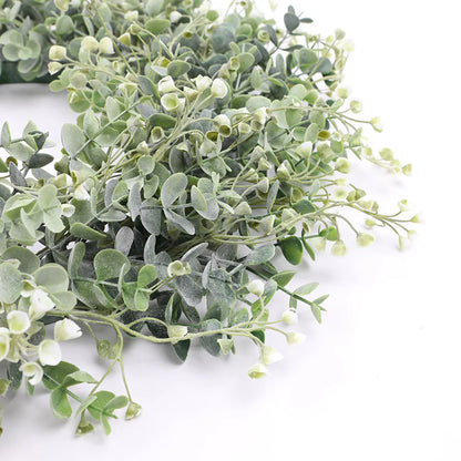 Faux Wreath for Front Door House Decor Green Leaf Garland