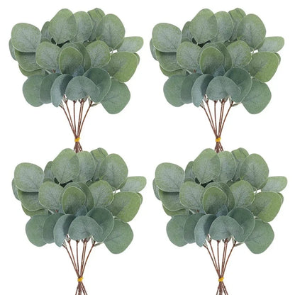 5/10/20Pcs Artificial Eucalyptus Leaf Stems Green Plants For Decoration